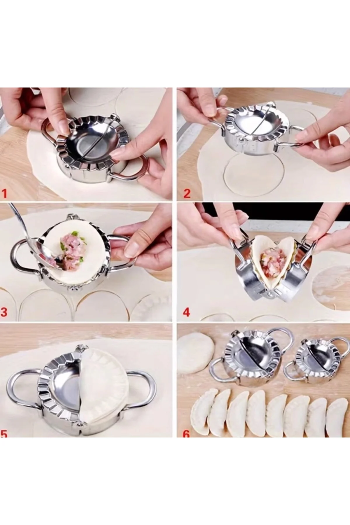 Pratik Hamur Kapatma Aparatı – Çiğ Börek, Mantı Ve Poğaça Kalıbı (7.5 Cm) - Görsel 2