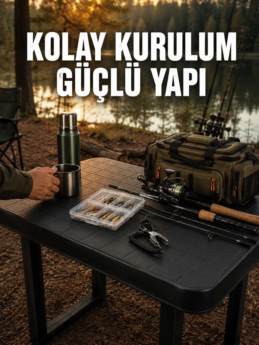 Pratik Katlanabilir Masa - Şık Piknik, Kamp ve Bahçe Çözümü