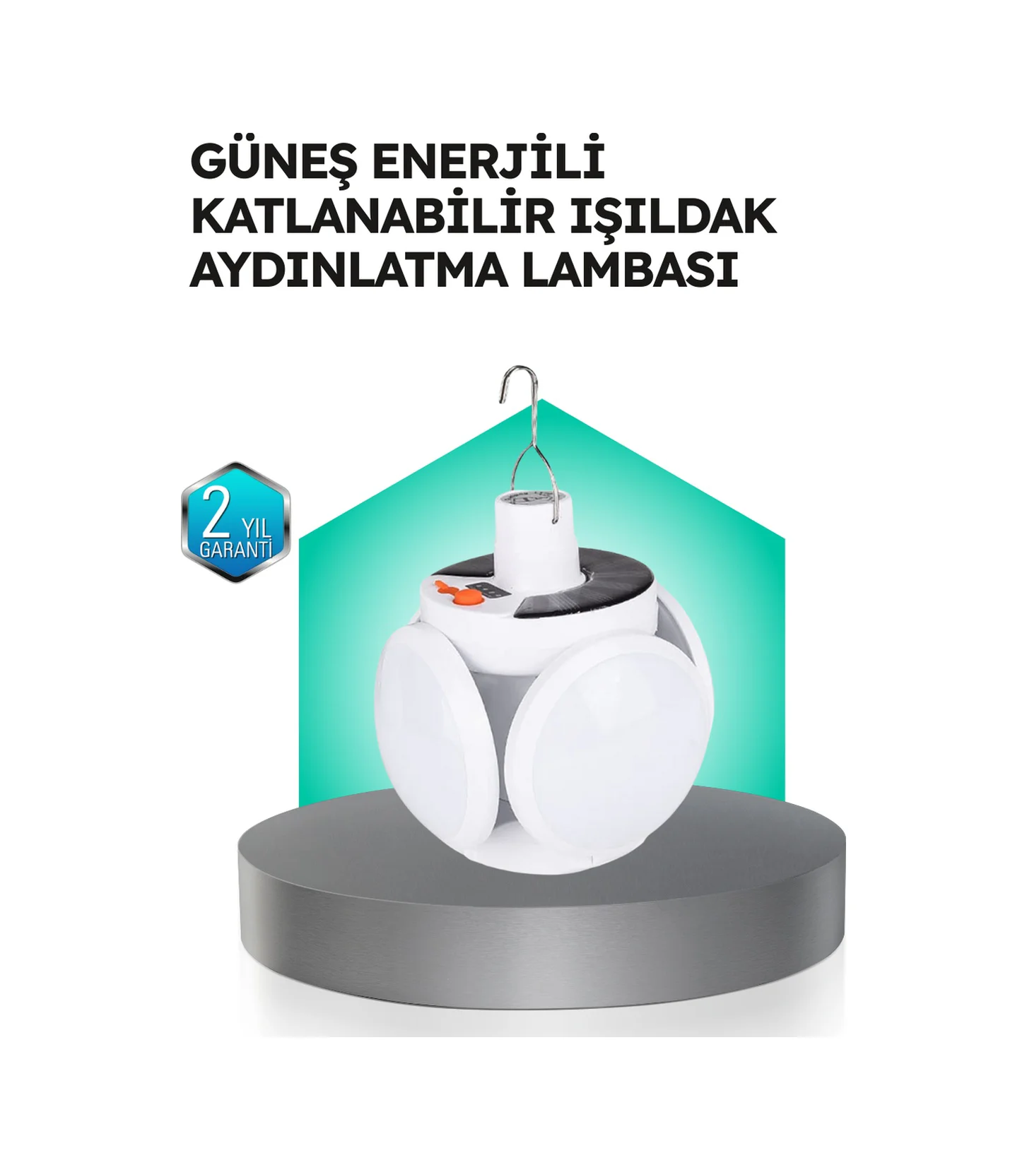 Pratik Katlanabilir Solar Led Aydınlatma Lambası Çok Renkli