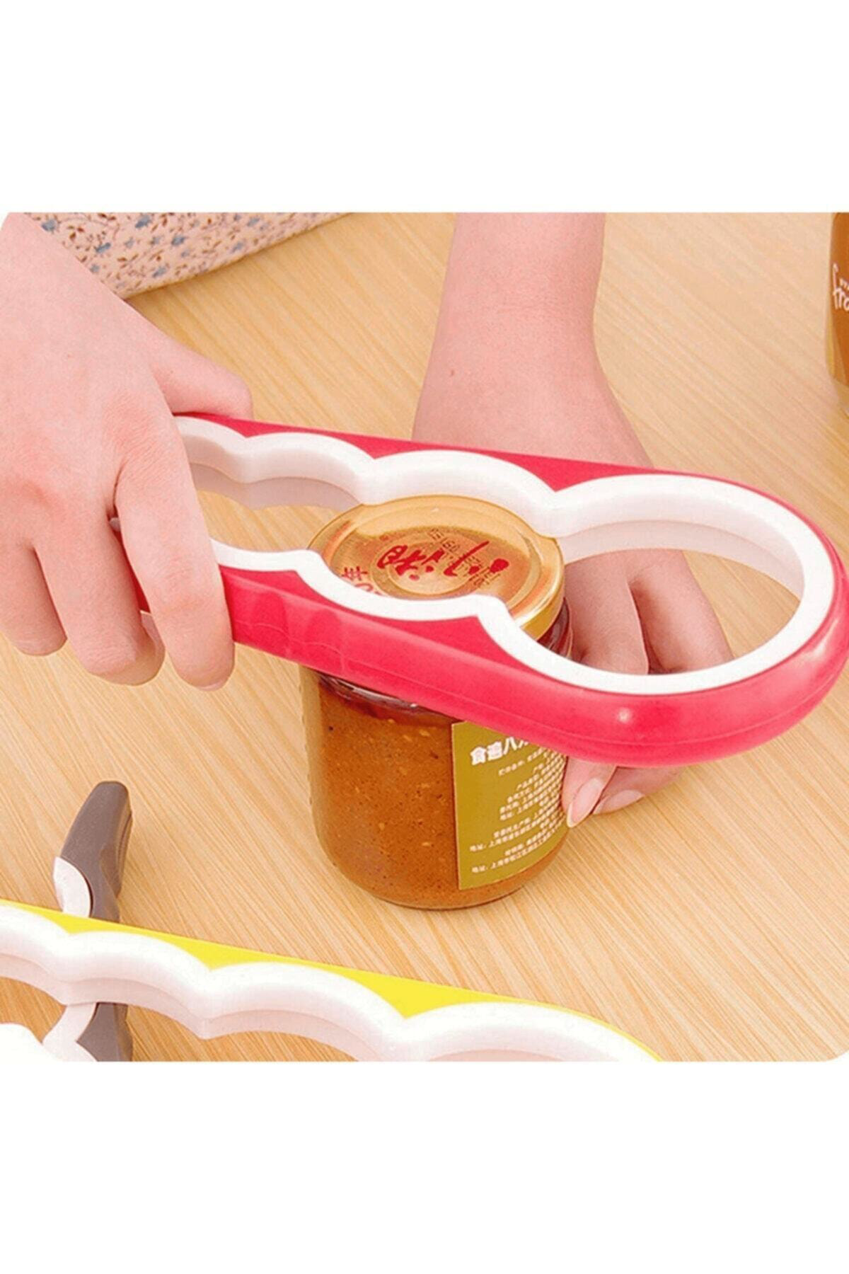 Pratik Kavanoz Kapağı Açacak / 4 Boğum 8 Kademeli Şişe Kapak Açac