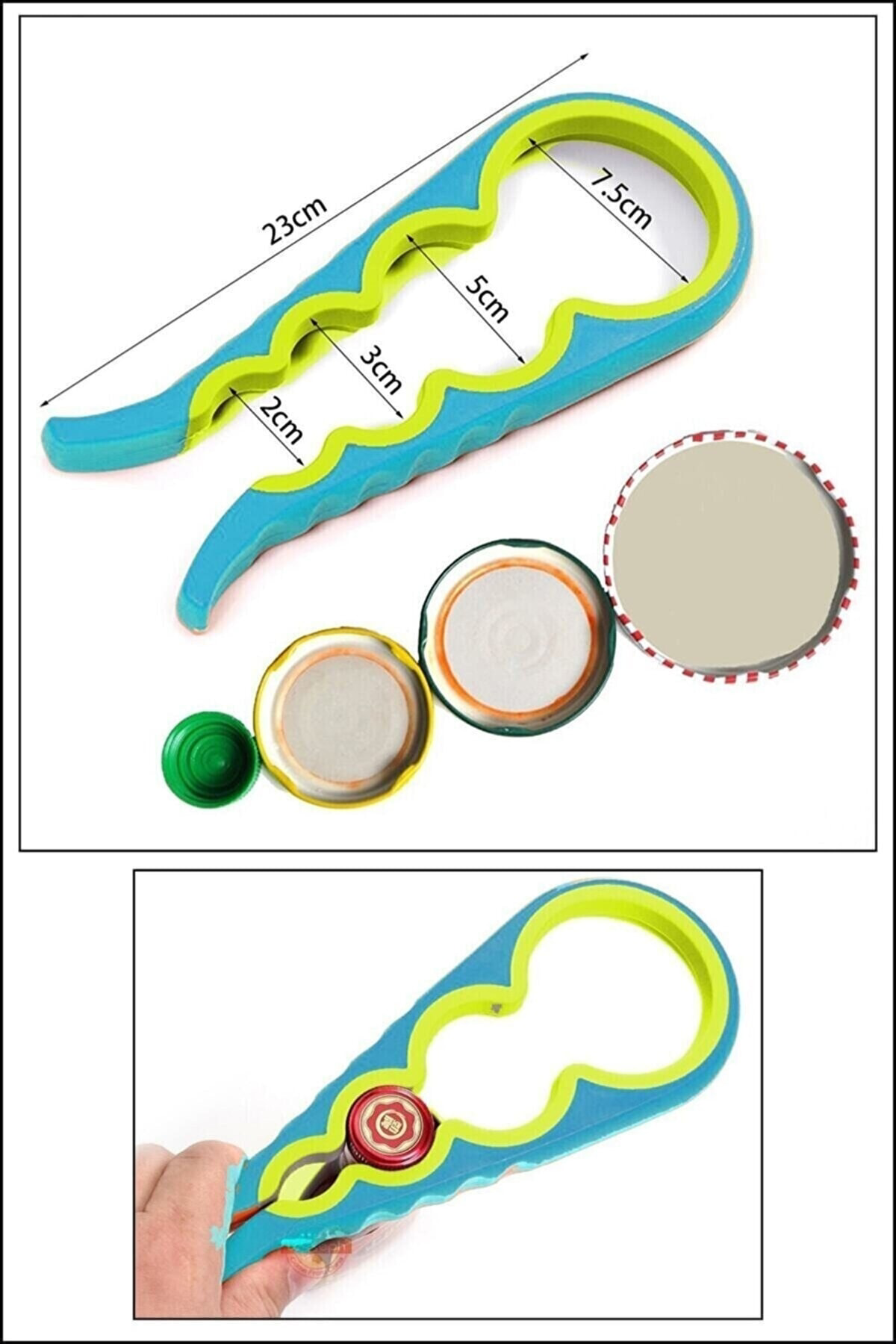 Pratik Kavanoz Kapağı Açacak / 4 Boğum 8 Kademeli Şişe Kapak Açac