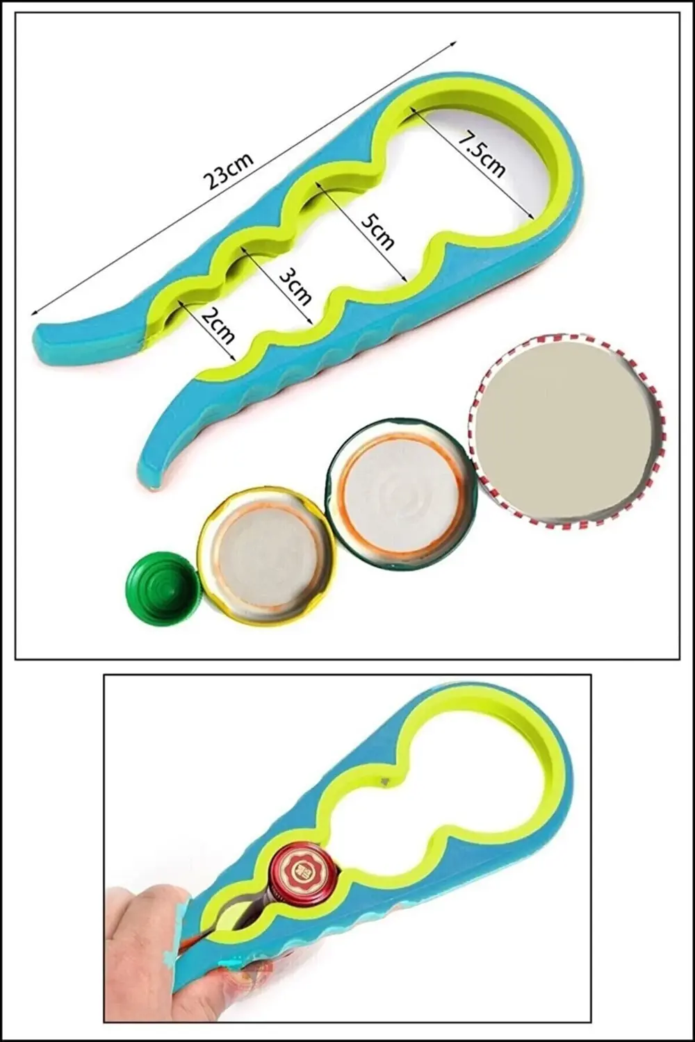 Pratik Kavanoz Kapağı Açacak / 4 Boğum 8 Kademeli Şişe Kapak Açac