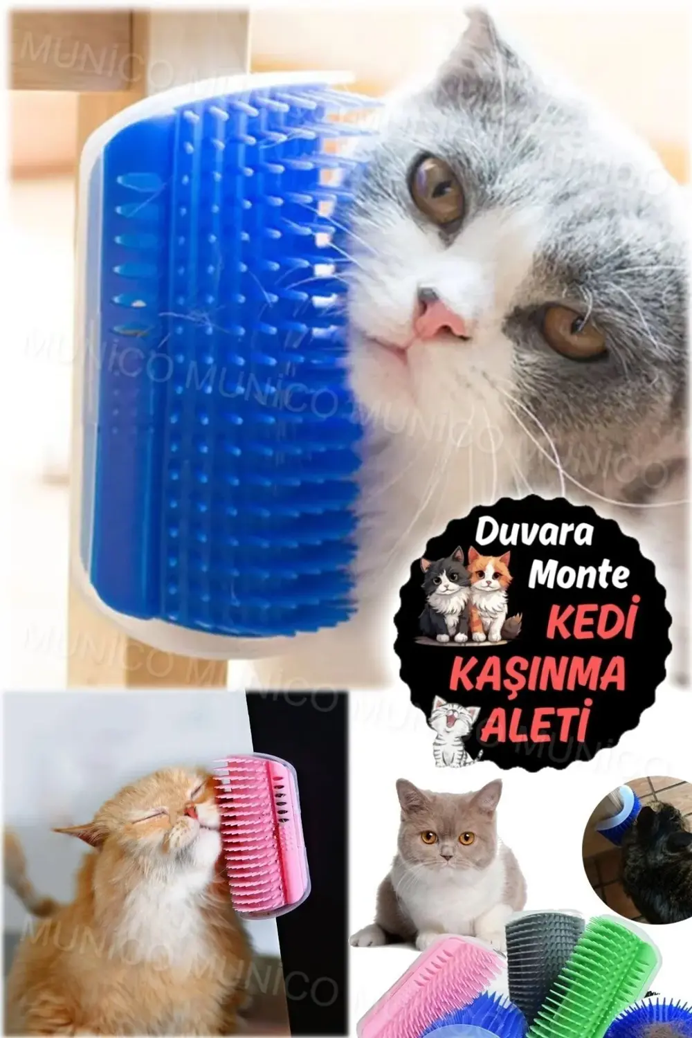 Pratik Kedi Tüy Temizleme Aparat Duvara Yapışan Köşe Tarak ile Ke