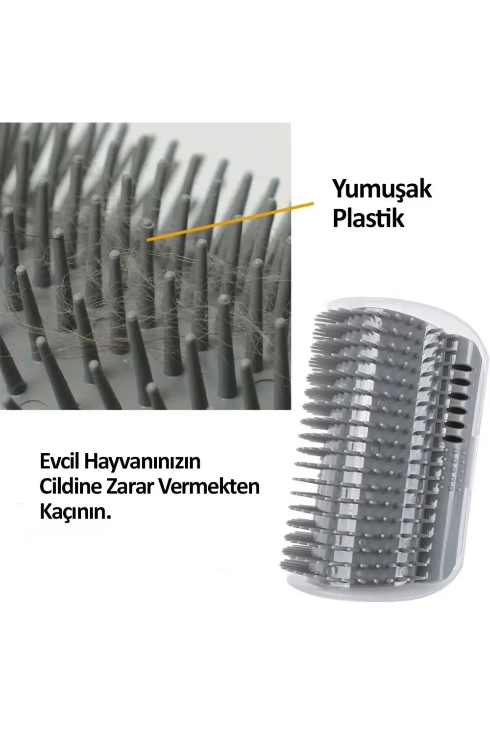 Ok Aksesuar Pratik Kedi Tüyü Kaşıma Ve Tarama Aparatı Duvara Monte Kaşıma Ale