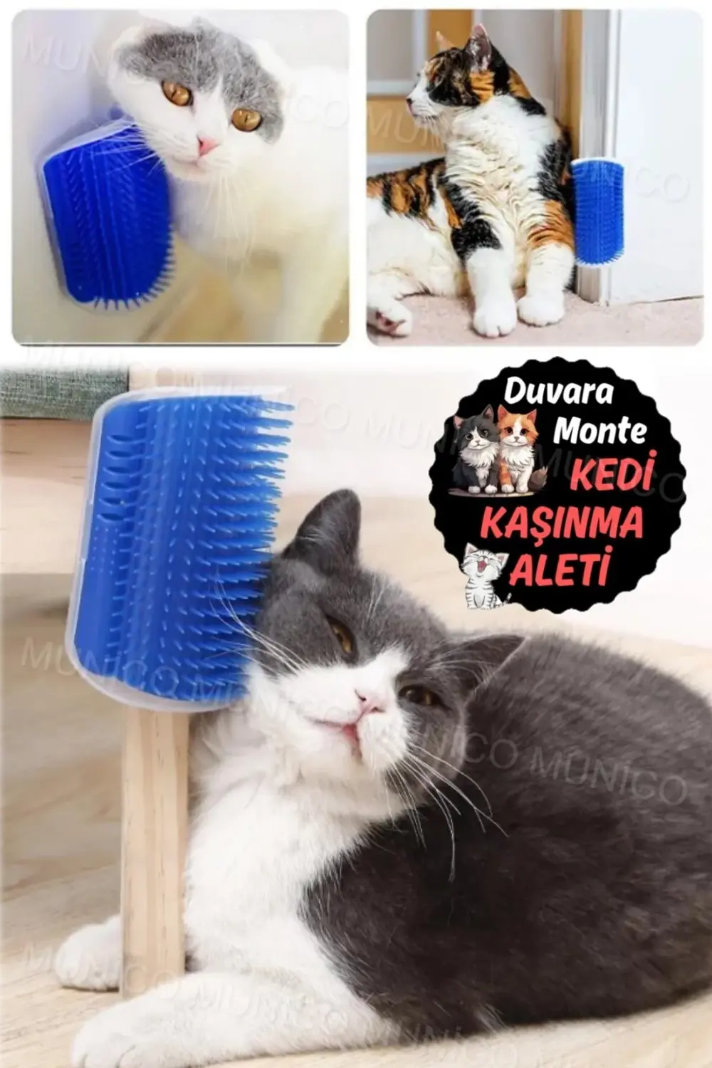 Pratik Kedi Tüyü Kaşıma Ve Tarama Aparatı Duvara Monte Kaşıma Ale