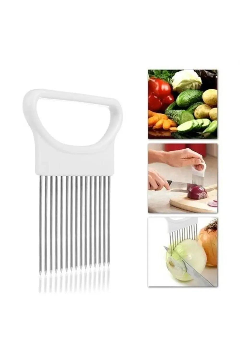 ® Pratik Kolay Eşit Şekilde Sebze Kesme Dilimleme Aleti Aparatı