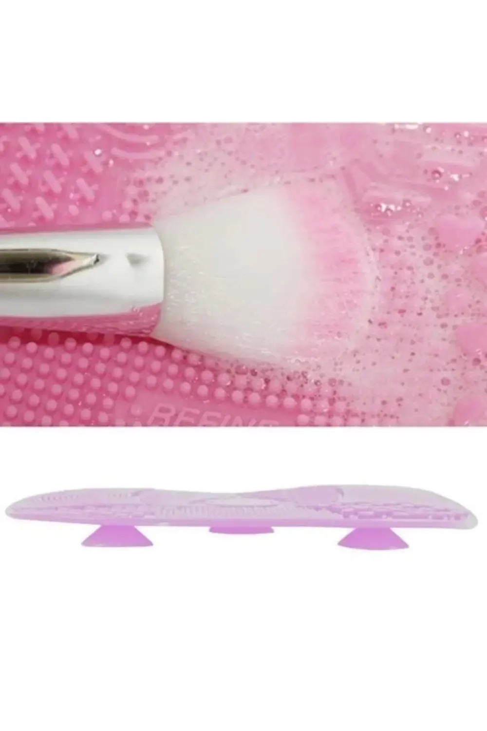 Pratik Kolay Makyaj Fırçası Temizleme Matı Aparatı Aleti Küçük