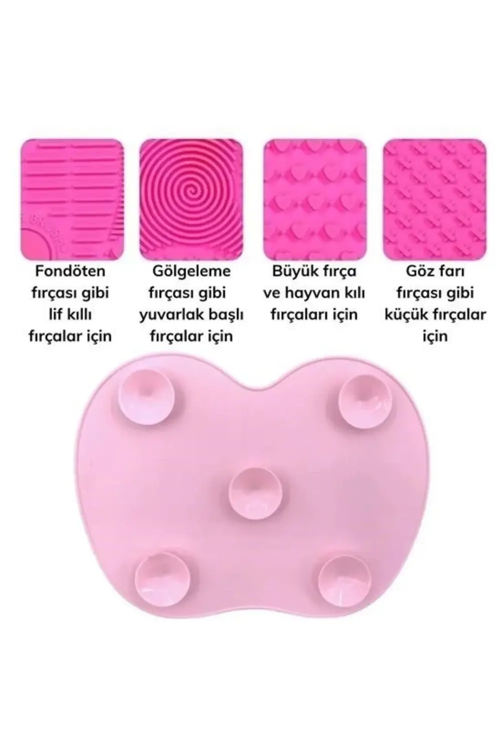 Pratik Kolay Makyaj Fırçası Temizleme Matı Aparatı Aleti Küçük