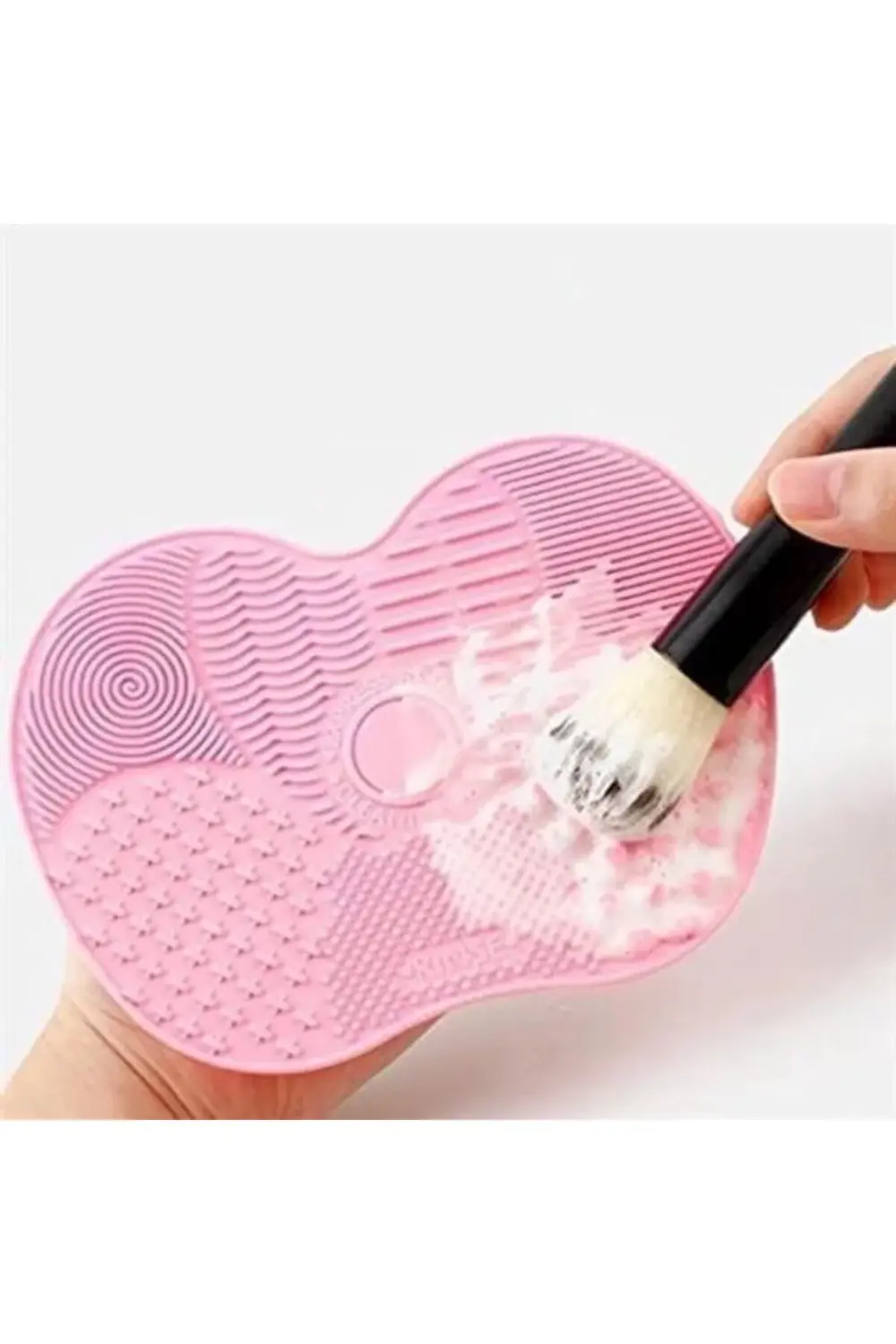 ® Pratik Kolay Makyaj Fırçası Temizleme Matı Aparatı Aleti