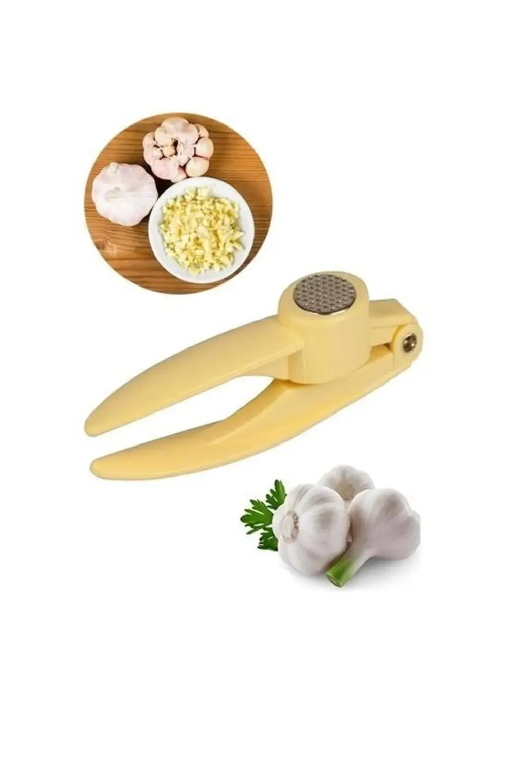 ® Pratik Kolay Yıkanabilir Sarımsak Ezme Aparatı Sarımsak Ezici P