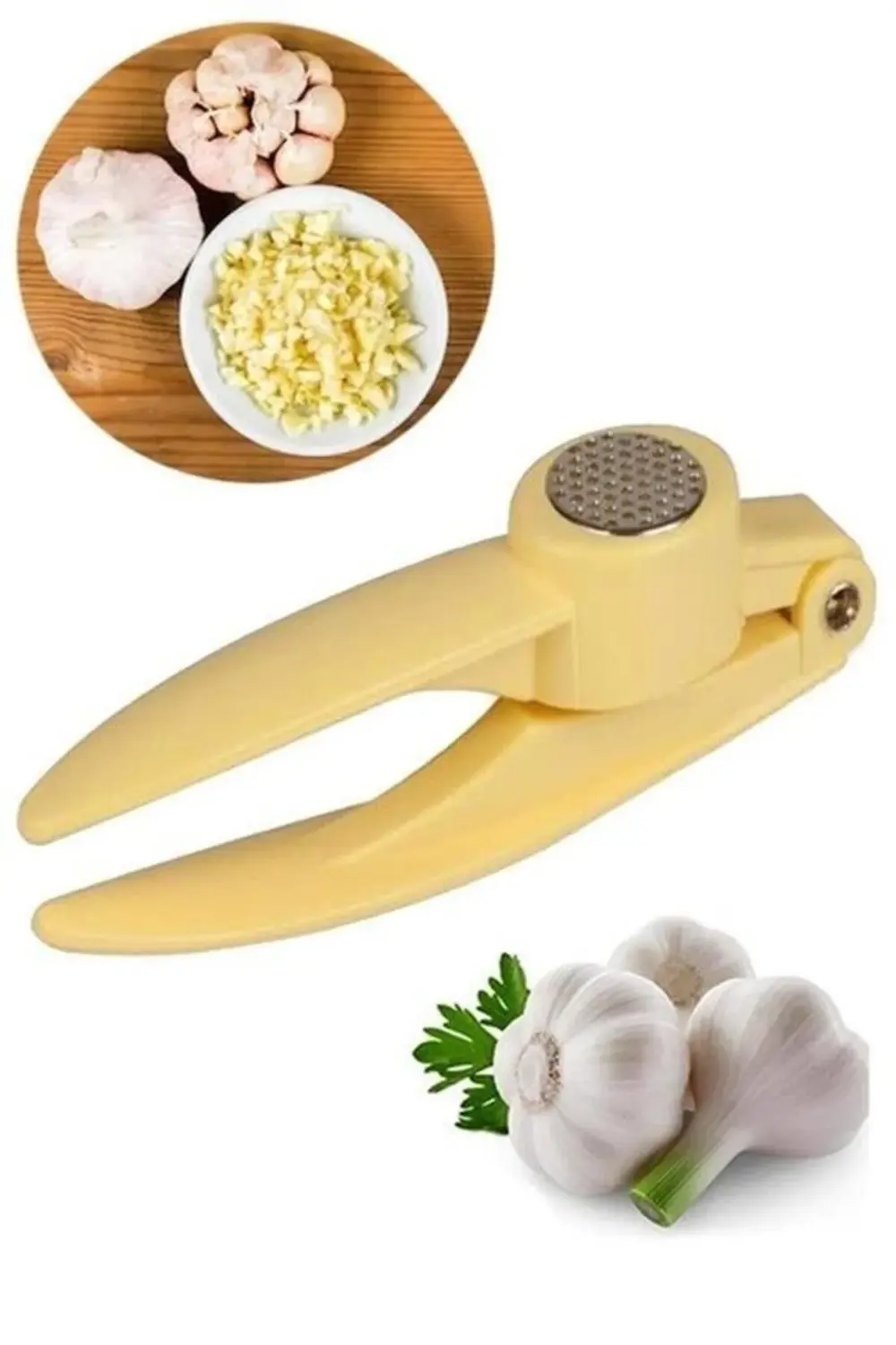 ® Pratik Kolay Yıkanabilir Sarımsak Ezme Aparatı Sarımsak Ezici P