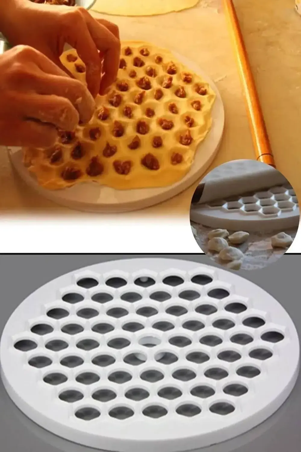 Pratik Küçük Mantı Kalıbı Mantı Matik Hamur Kesme Aparatı 24 cm K