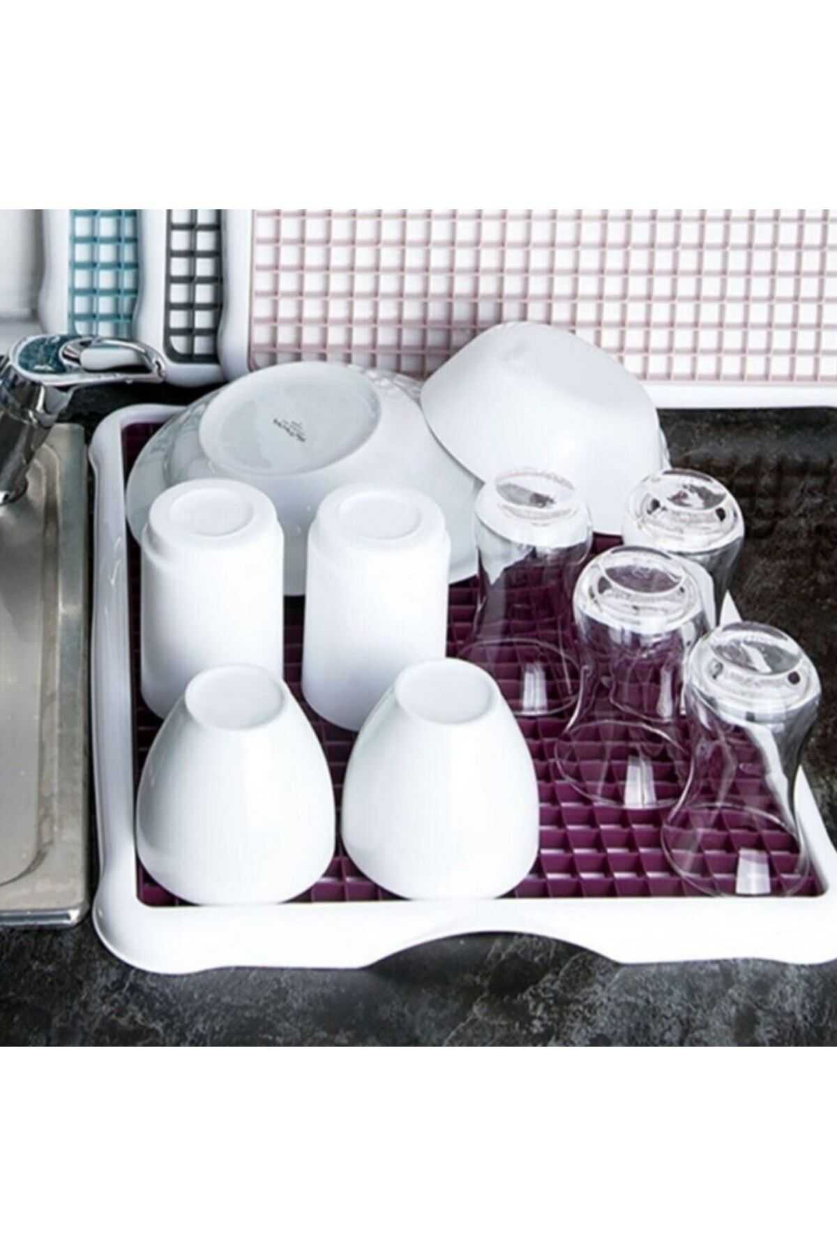 Ok Aksesuar Pratik Lavabo Tezgah Üstü Bulaşik Kurutmaliği Süzmatik 22X40 Cm G
