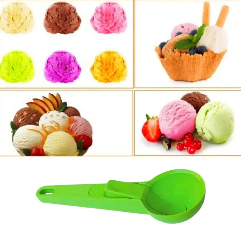 Pratik Mandallı Plastik Dondurma Servis Sunum Kepçesi Kaşığı (474