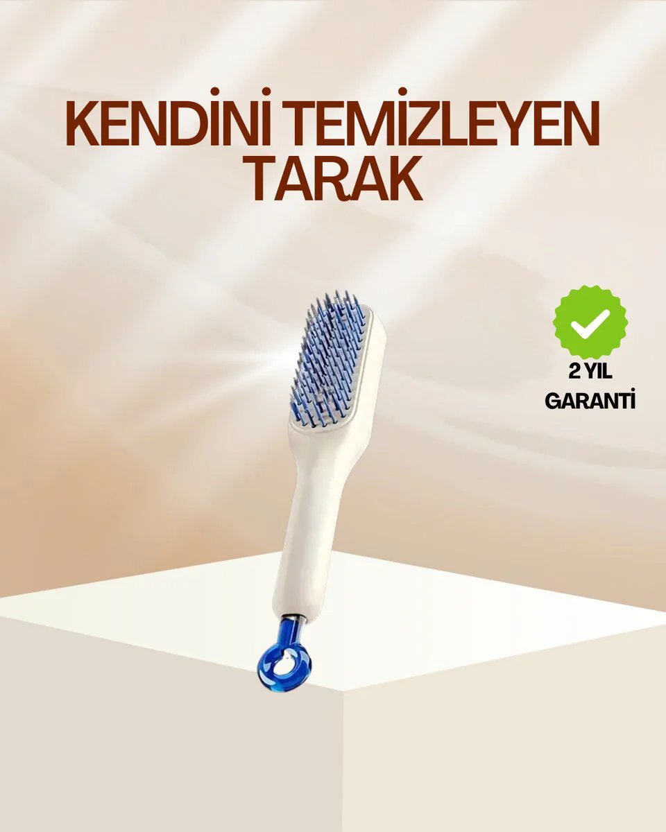 Pratik Mekanizmalı Saç Tarağı - Kendini Temizleyen Taşınabilir Saç Bakım Aleti