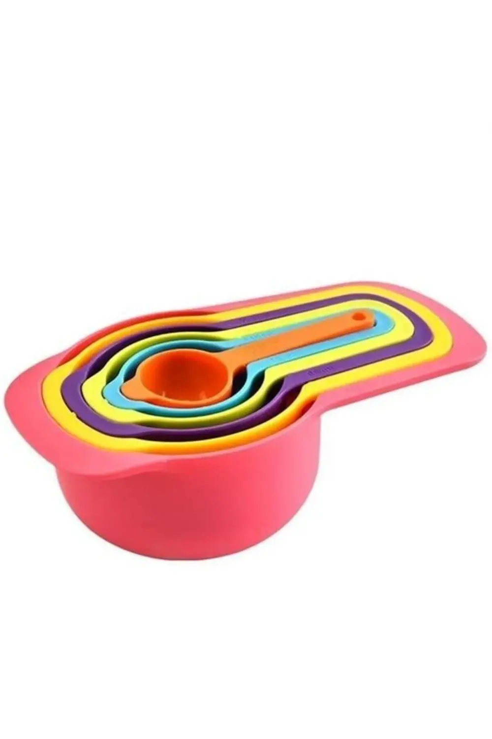 ® Pratik Ölçü Kaşığı Kabı 5li Şeker Baharat Sıvı Ölçer Aparat