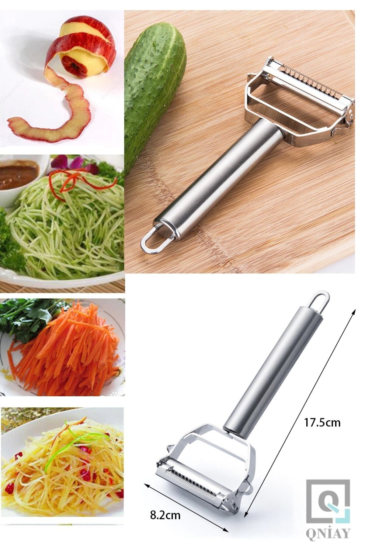 Pratik Paslanmaz Çelik Turbo Jülyen Meyve Sebze Soyucu Kesici Doğ