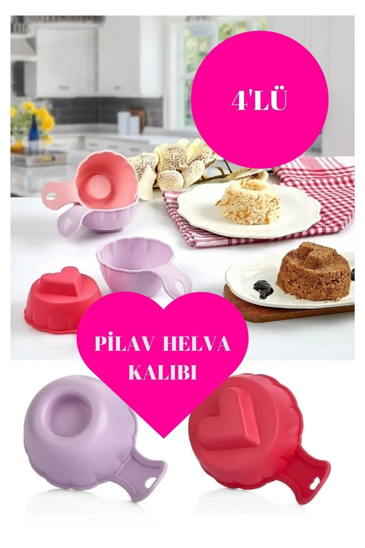 Just Cheap Store Pratik Pilav Ve Tatli Kalibi 4 Adet Pilav Ve Tatli Şekillendirici