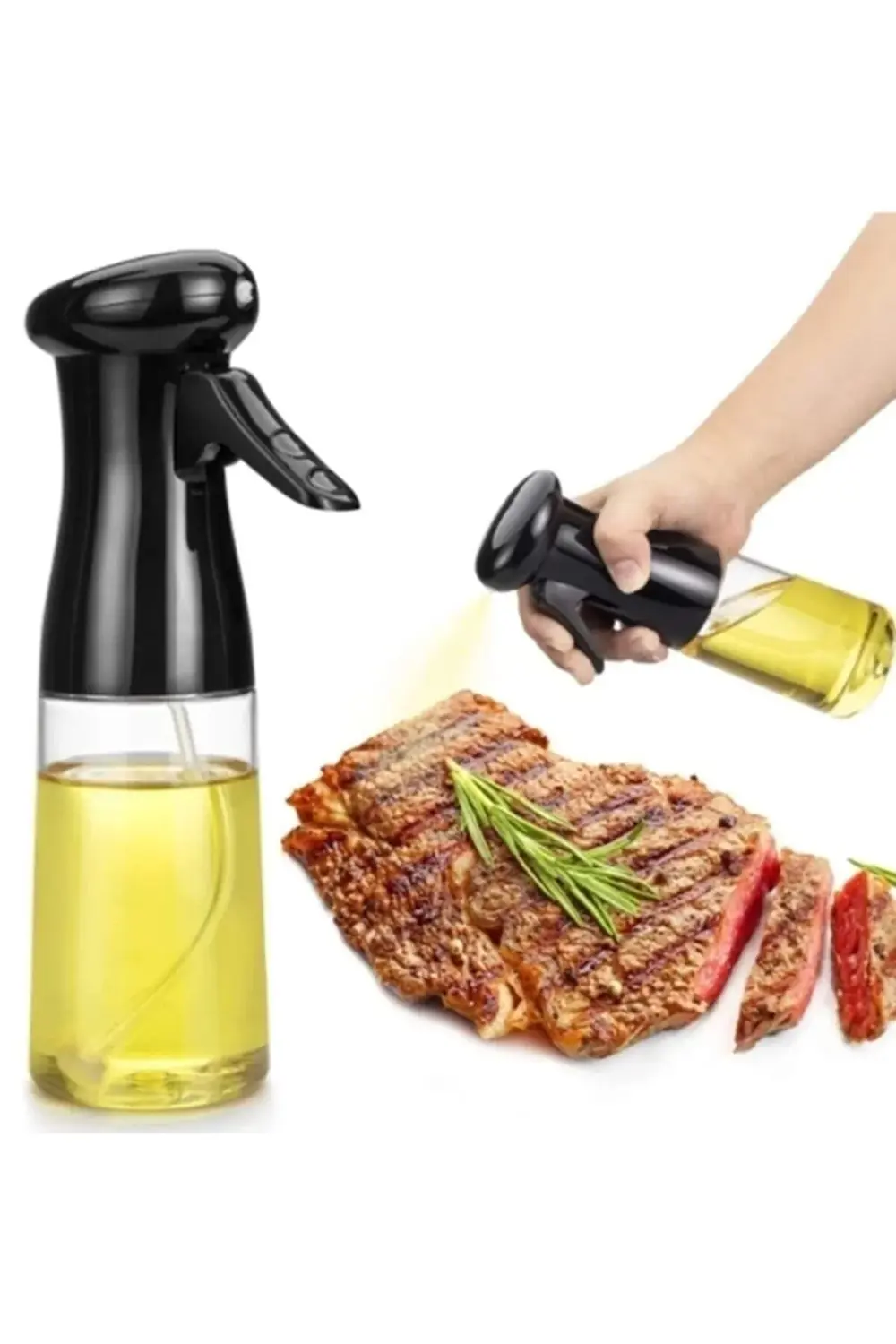 Pratik Püskürtmeli Sprey Cam Şişe Zeytinyağı Sirke Yağ Püskürtücü