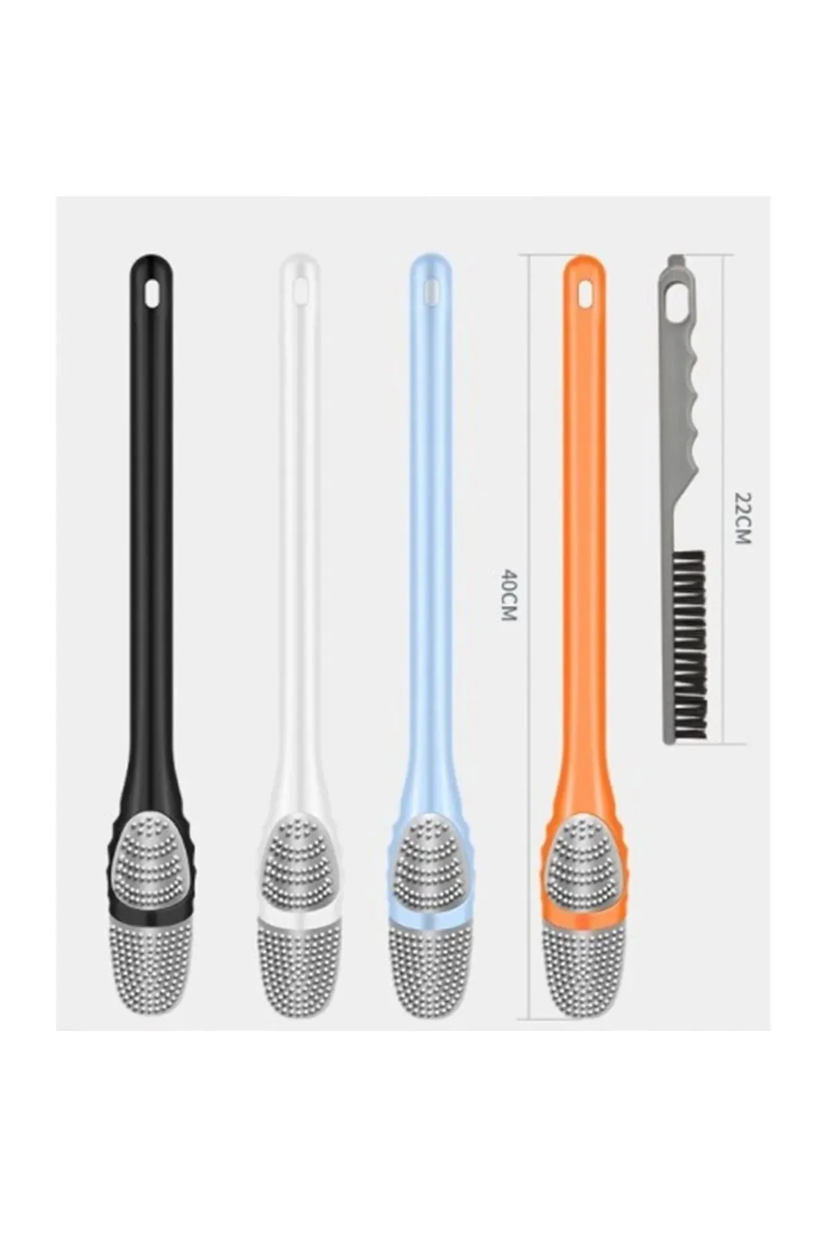 Pratik Silikon Klozet Temizleme Fırcası ve Kıl Fırça Hediyeli