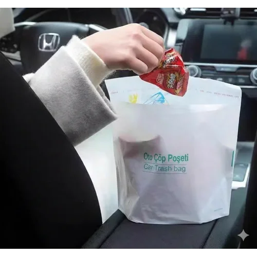 Pratik Su Geçirmez Oto Araba Çöp Poşeti Yapışkanlı 20 Adet