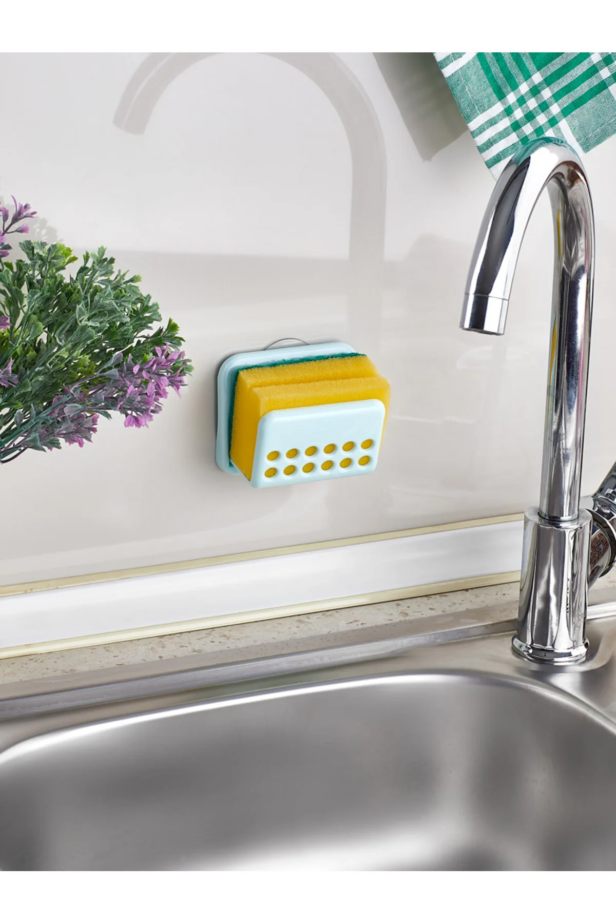 Pratik Sünger Tutucu, Vakumlu Sünger Askısı, Bulaşık Süngeri Tutu