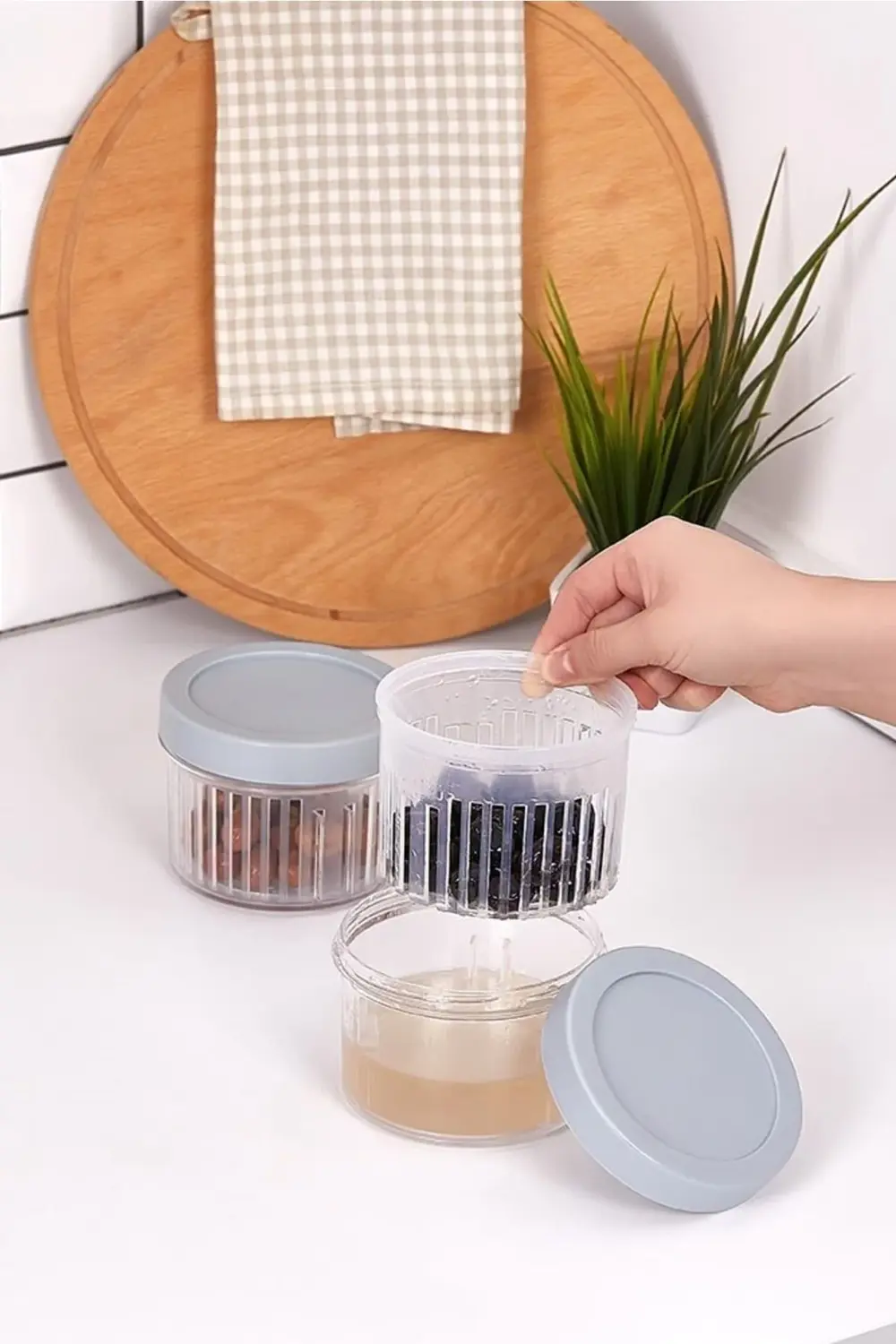 Pratik Süzgeçli Zeytinlik Organizer Zeytin Saklama Ve Sunum Kabı