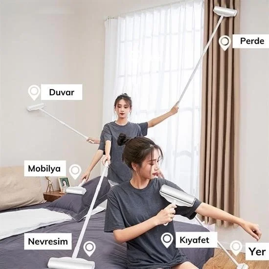Pratik Temizlik İçin Yapışkanlı Tüy Rulosu 24 Cm Teleskopik Uzayabilen Saplı 2 Yedekli Fiyatı, Yorumları ve Özellikleri