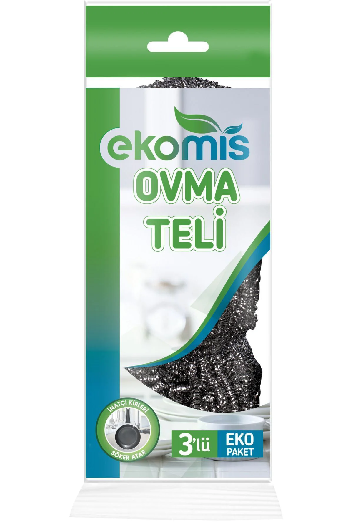 Pratik ve dayanıklı 3'lü bulaşık teli seti