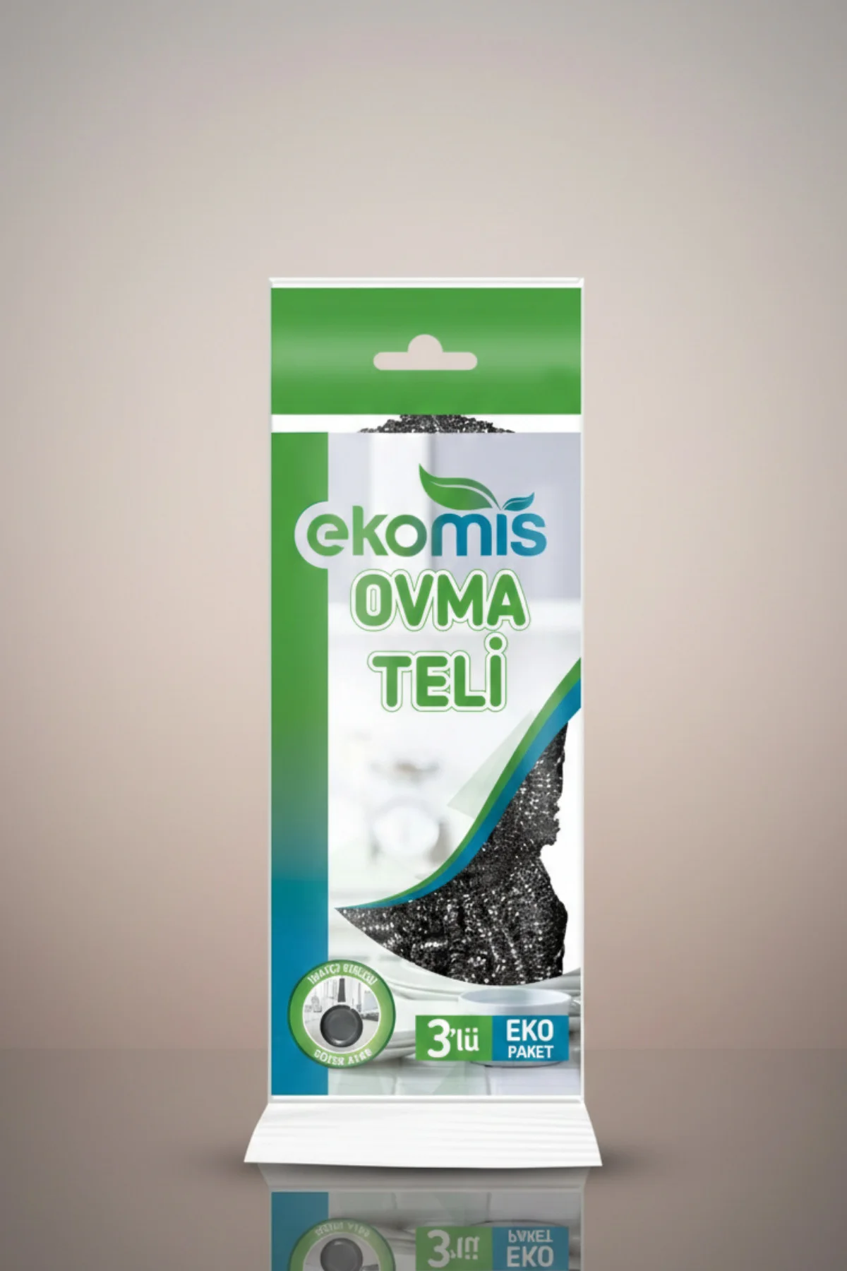 Pratik ve dayanıklı 3'lü bulaşık teli seti