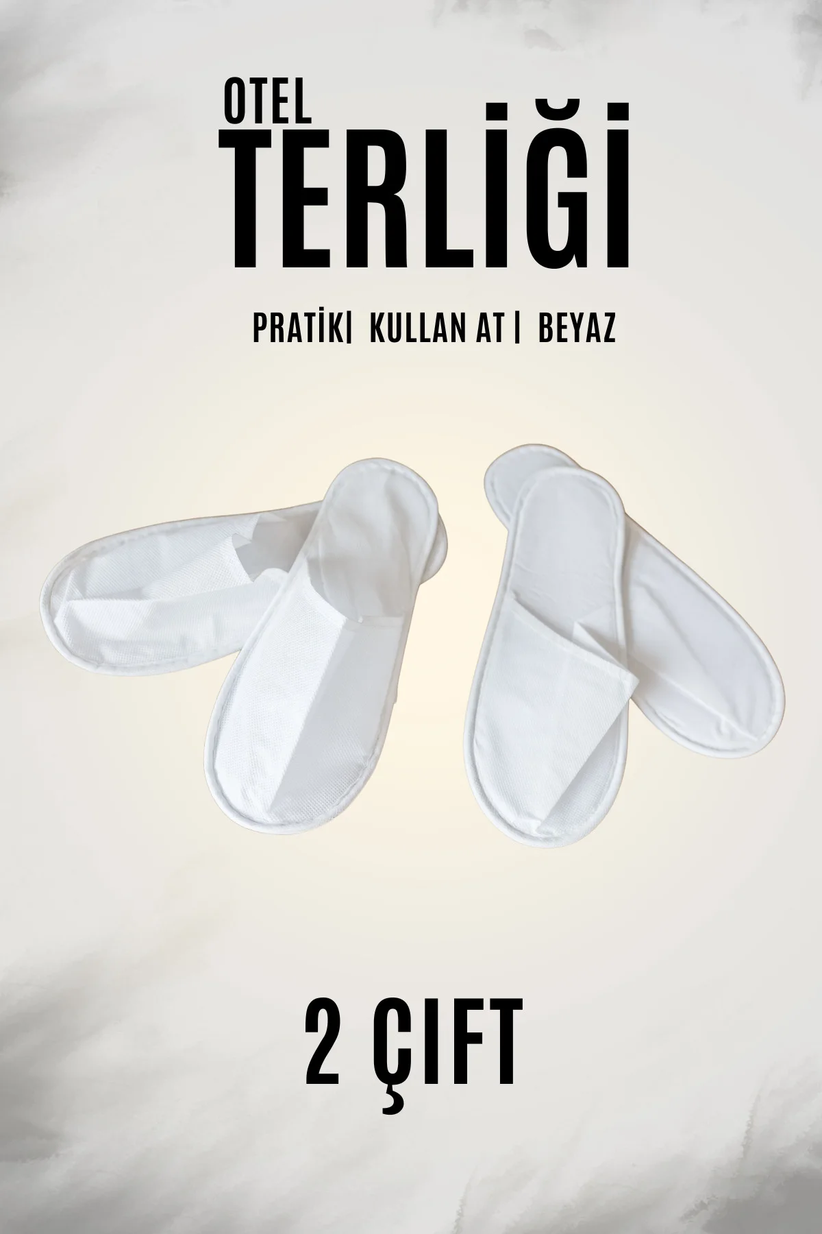 Pratik ve Hijyenik 4,5 mm Polietilen Taban Otel Terliği 2 Çift Be