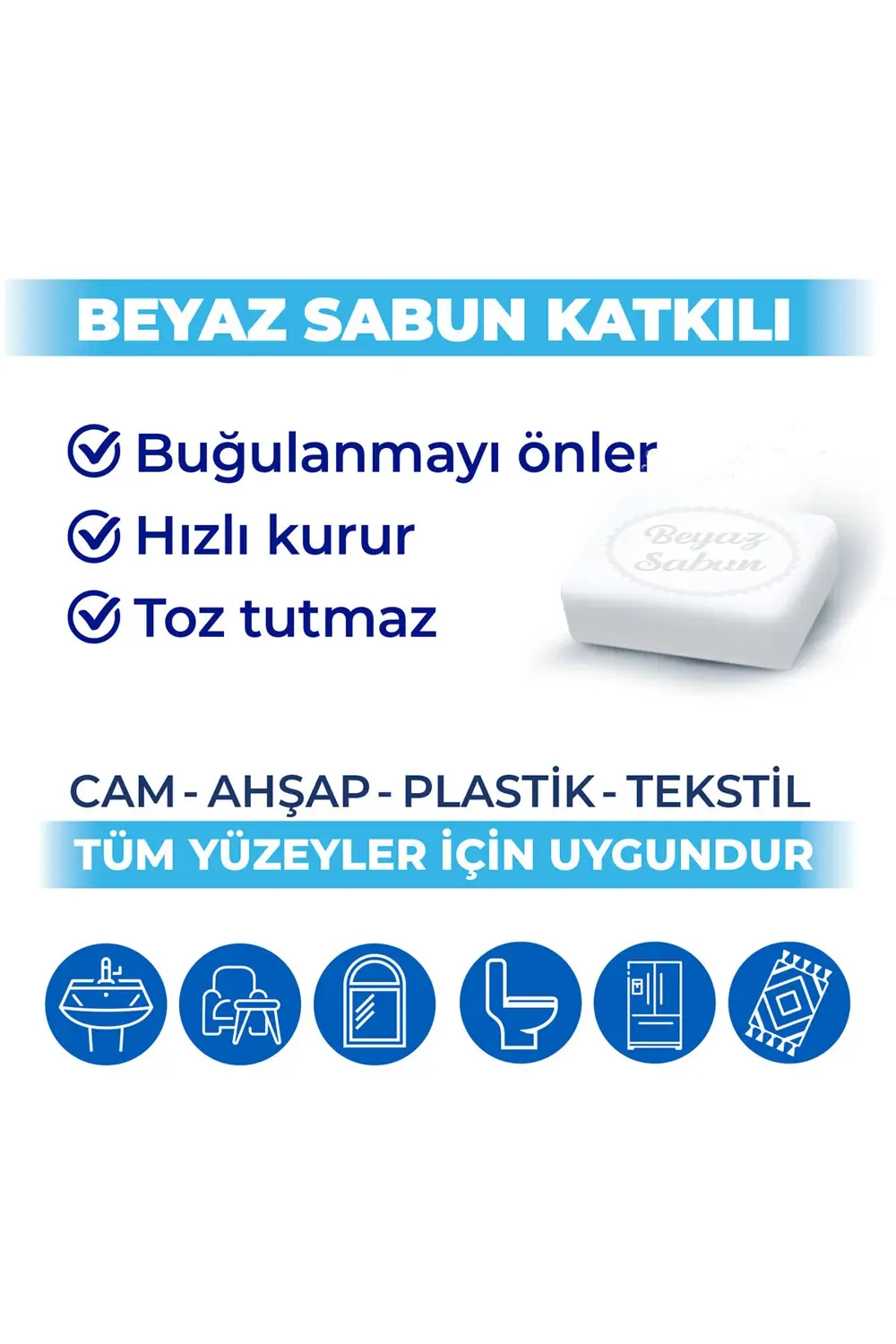 Pratik Yüzey Temizlik Havlusu Beyaz Sabun 96x3 (288 Yaprak)