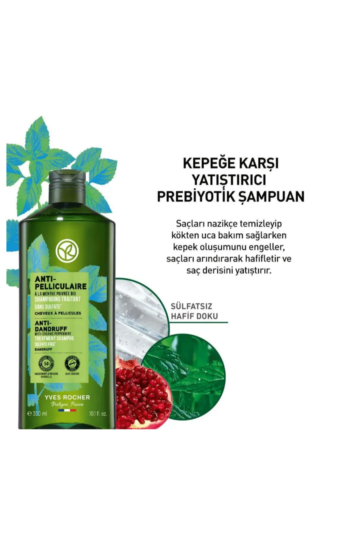 Prebiyotik Şampuan Kepeğe Karşı Anti Pelliculaire Nar Kabuğu, Org
