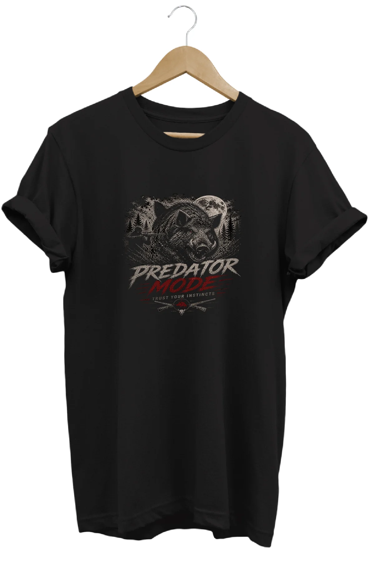 Predator Mode Yaban Domuzu Baskılı Arazi ve Atıcılık Tişörtü Outdoor Giyim