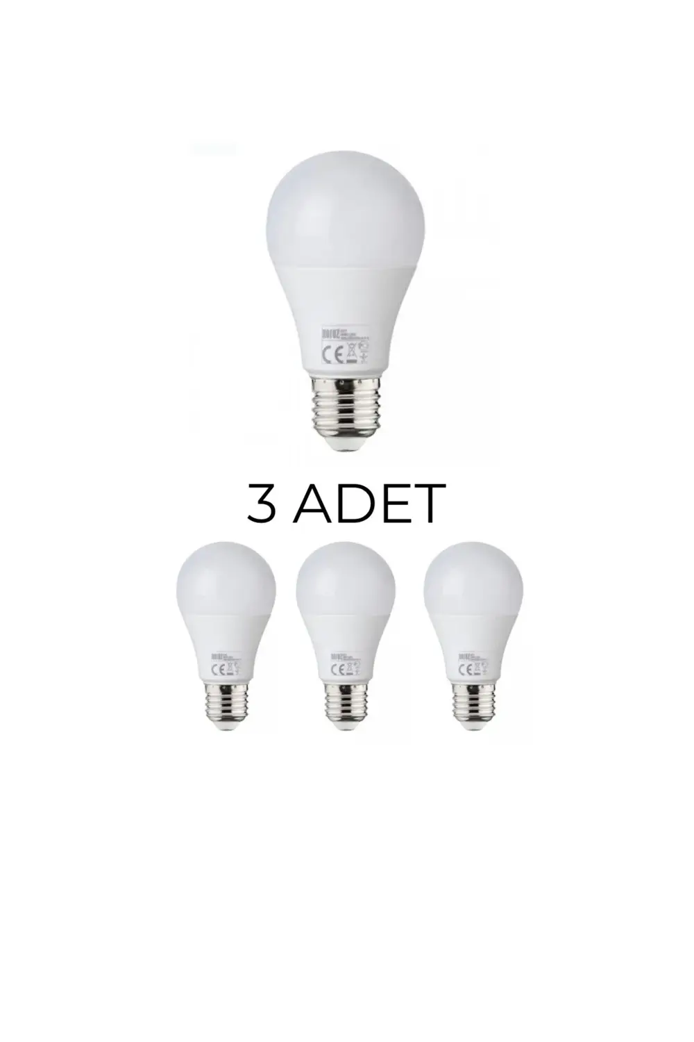 Premier-9 Led Ampul 9W E27 Duy Beyaz Işık  (6400K) - 3’lü Paket