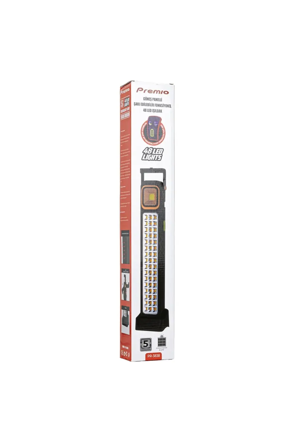 PREMIO PR-3838 2 WATT COB LED + 48 LEDLİ SOLAR ŞARJLI IŞILDAK (81