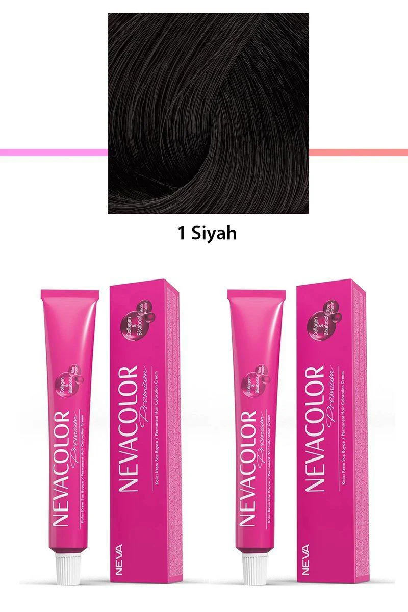 Premium 1 Siyah Kalıcı Krem Saç Boyası 2'li Set – Saçlarınıza Sağlık ve Parlak Renk Premium 1 Siyah Kalıcı Krem Saç Boyası 2'li Set – Saçlarınıza Sağlık ve Parlak Renk