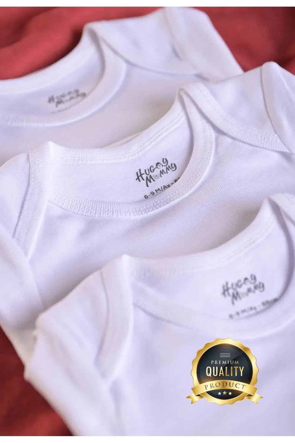 Premium %100 Organik Pamuk Ribana 3'lü Beyaz Kısa Kol Bebek Body