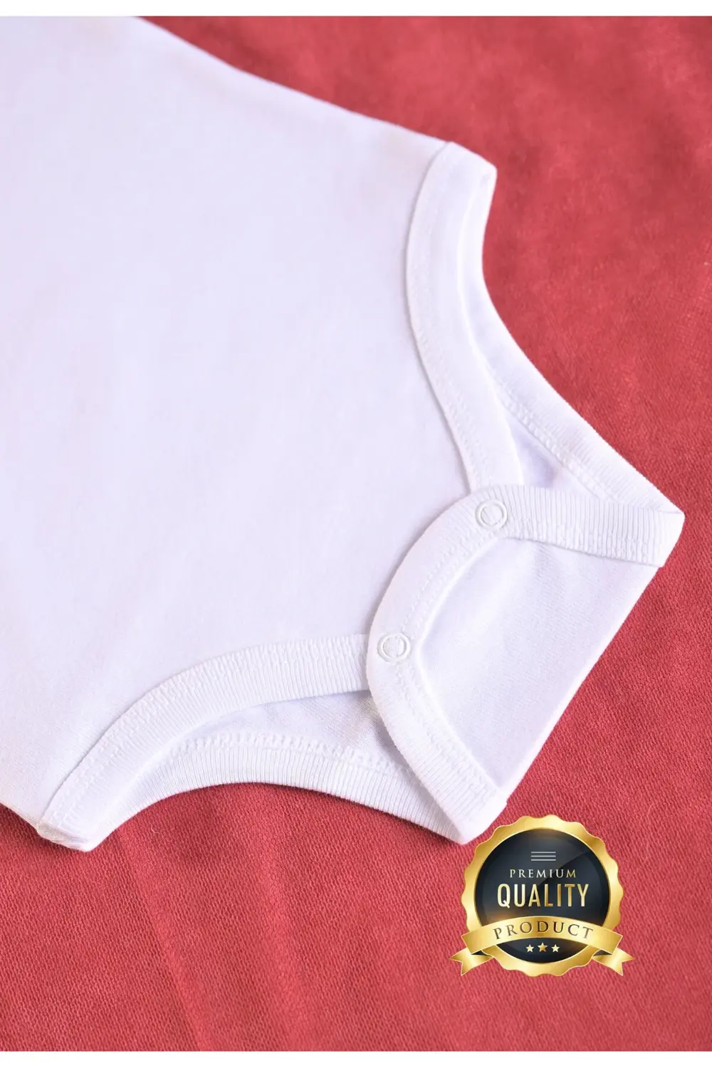 Premium %100 Organik Pamuk Ribana 3'lü Beyaz Kolsuz Atlet Bebek B