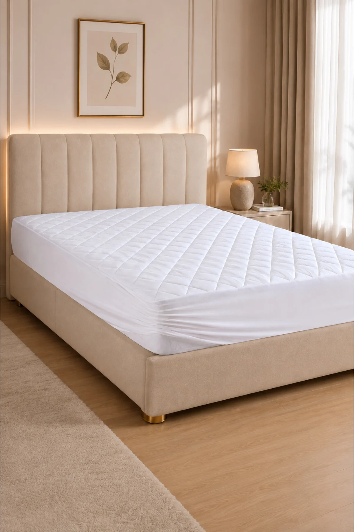 Premium %100 Pamuk Kapitone Fitted Yatak Koruyucu Alez Çarşaf Tek Çift Battal