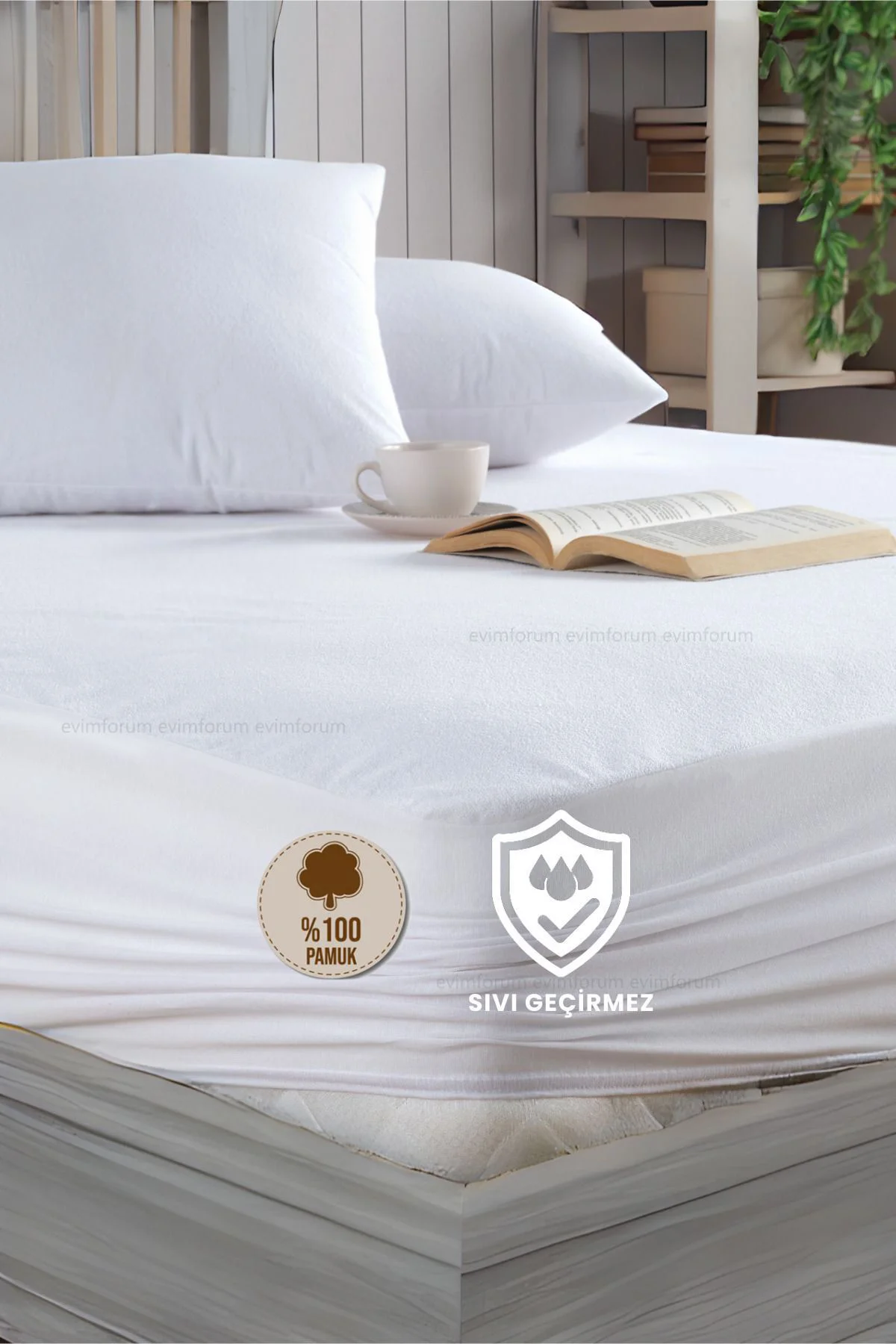 Premium %100 Pamuk Su Sıvı Geçirmez Fitted Yatak Koruyucu Alez Be