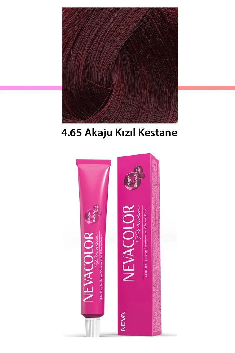 Premium 4.65 Akaju Kızıl Kestane Saç Boyası – Kalıcı Krem, Kolajenli ve Bisabollü 50 g Tüp Fiyatı, Yorumları ve Özellikleri
