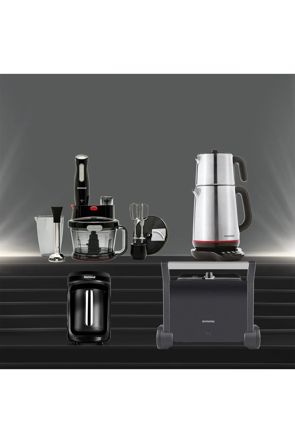 Premium 4'lü Elektrikli Çeyiz Seti Tost, Kahve, Çay Makinesi ve B