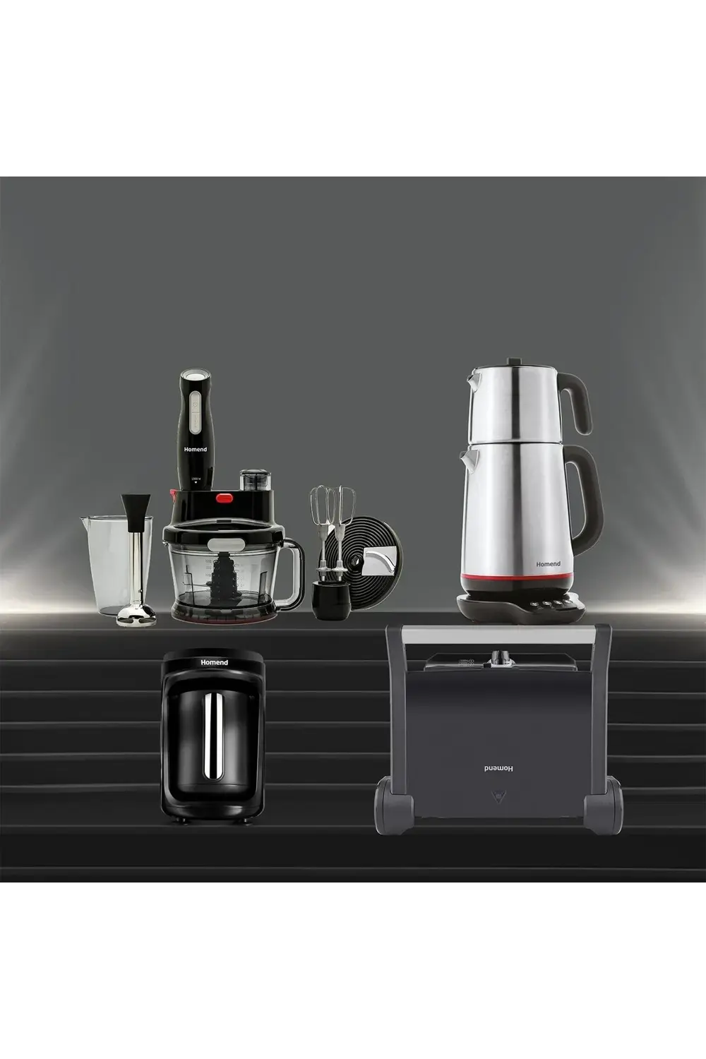 Premium 4'lü Elektrikli Çeyiz Seti Tost, Kahve, Çay Makinesi ve B