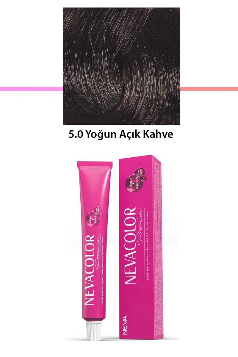 Premium 5.0 Yoğun Açık Kahve Kalıcı Krem Saç Boyası - %100 Doğal Görünüm | 50 g Tüp Fiyatı, Yorumları ve Özellikleri