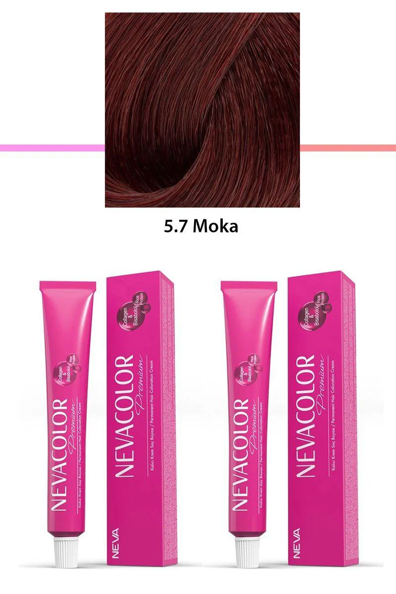 Premium 5.7 Moka Kalıcı Krem Saç Boyası 2'li Set – 2x50g Tüp, Bisabölollü ve Kolajenli Fiyatı, Yorumları ve Özellikleri