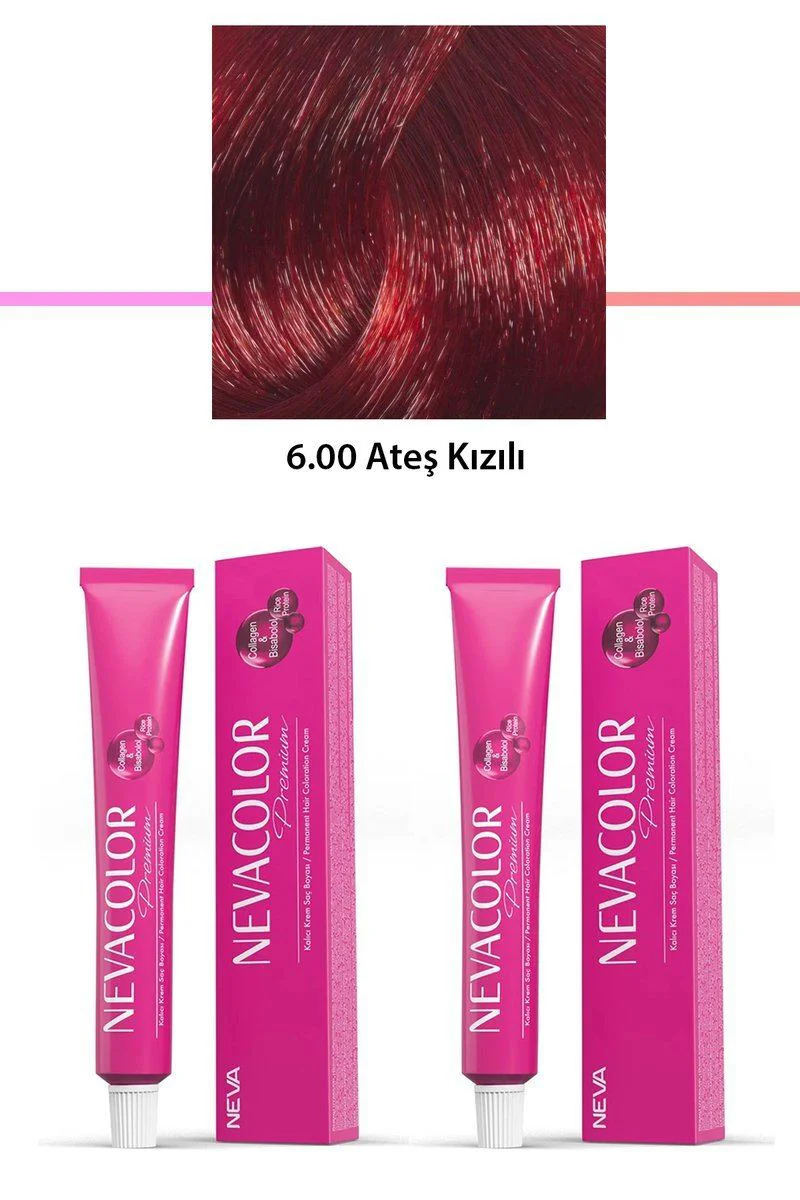 Premium 6.00 Ateş Kızılı Kalıcı Krem Saç Boyası 2'li Set - Bisabole ve Kolajenli Saç Boyası Fiyatı, Yorumları ve Özellikleri