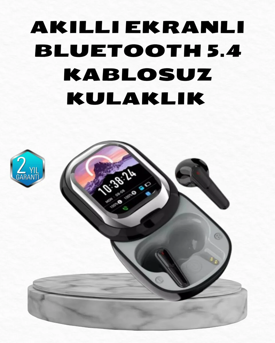 Premium ANC Kablosuz Kulaklık – Akıllı Ekranlı Şarj Kutusu ile Mükemmel Müzik Deneyimi