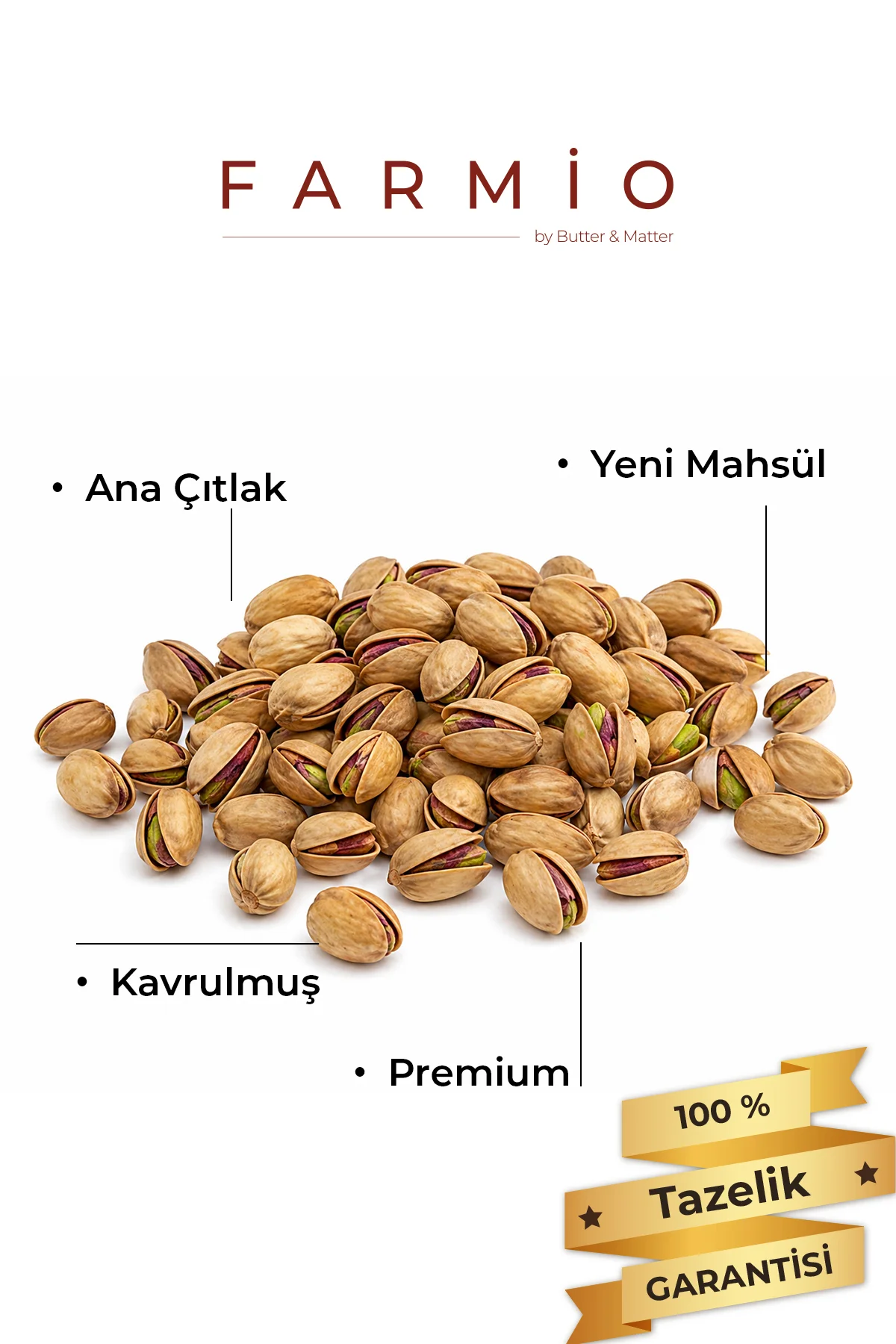 Premium Antep Fıstığı 100gr – Kabuklu Kavrulmuş – Ana Çıtlak – Ta