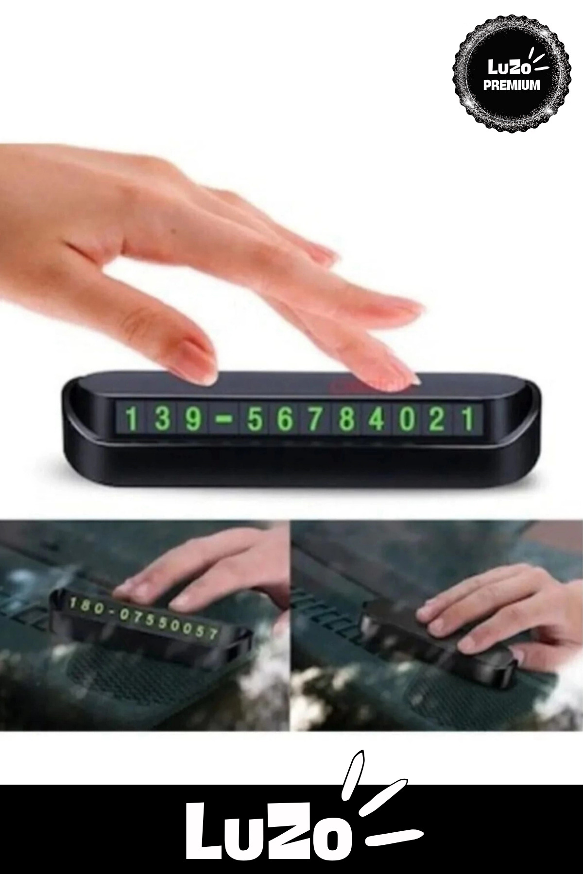 Premium Araç İçi Park Telefon Numarası Torpido Üstü Fosforlu Neon
